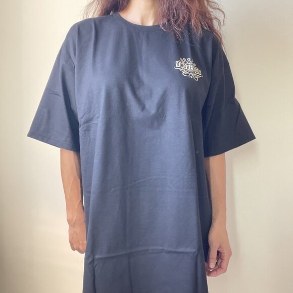 Men's Kicking Ass Biker Skull graphic print Black Tee - X-Large - Picture 2 of 5